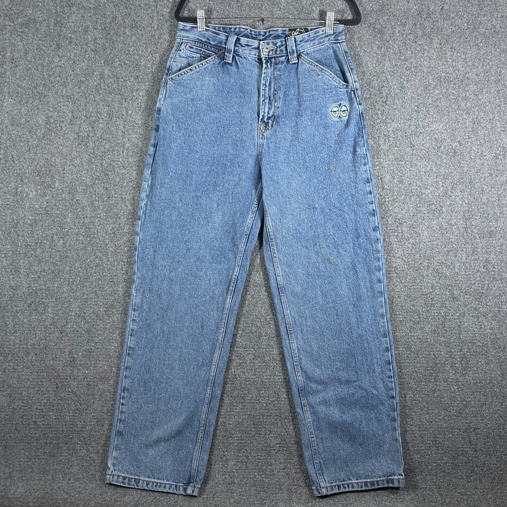 Krooked Skateboards Eyes Denim Stone Wash Twill Pants Mid Wash Blue Size Medium